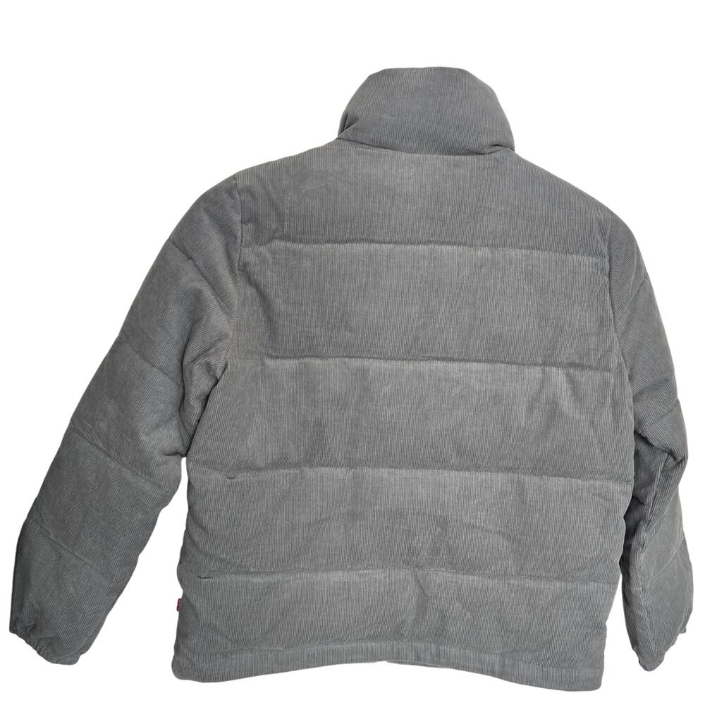 New Levi's Women's Corduroy Mint Green Stand Collar Puffer Zip up Jacket Medium - Picture 4 of 16